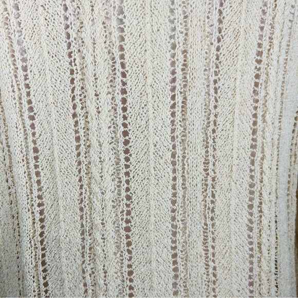 ASTR wrap front sweater pointelle v-neck long sleeve cream size m style at15838c - Picture 7 of 12